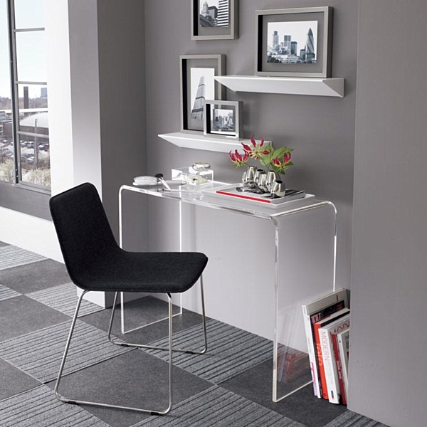 Modern Clear Acrylic Desk with Minimalist Decor