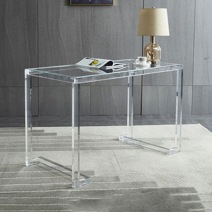 Modern Clear Plexiglass Furniture Table Acrylic Standing Desk | Acrylic ...