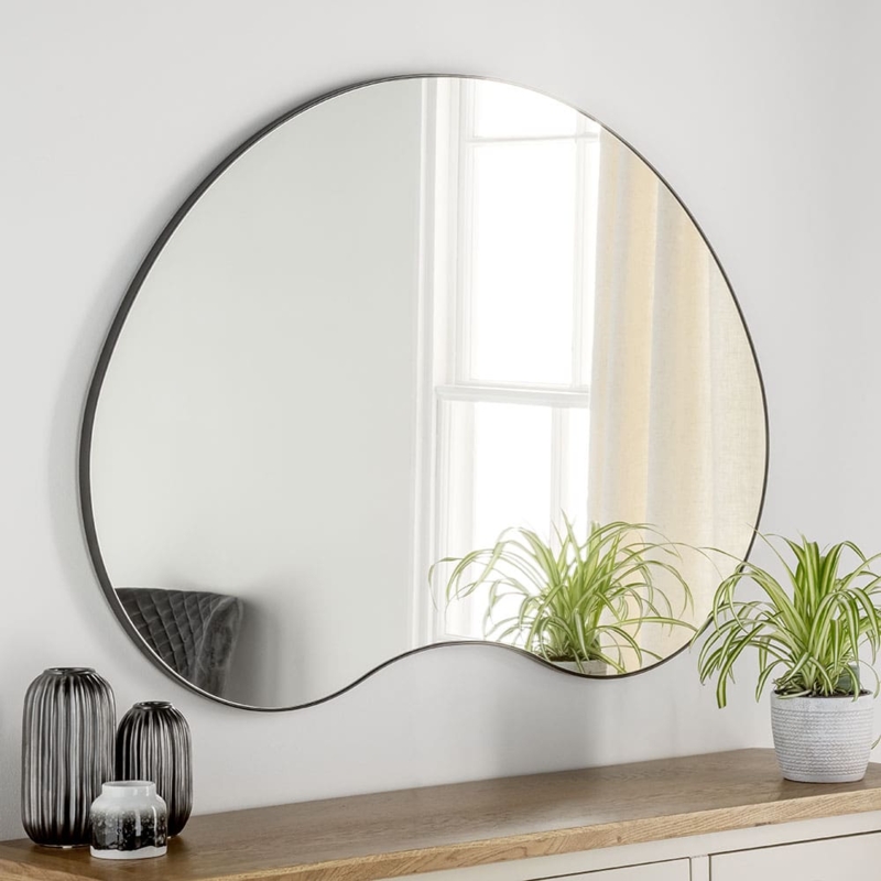 Modern Curved Edge Round Wall Mirror