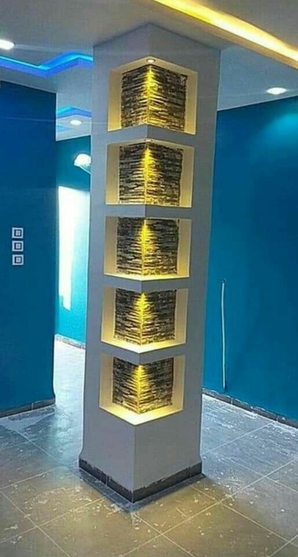 Modern Decorative Column with LED Accent Lighting