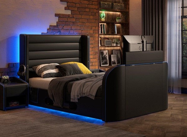 Modern Drift Gaming Ottoman Bed with LED Lighting