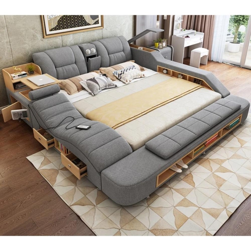 Modern Electric Multi-functional Smart Fabric Bed | My Aashis
