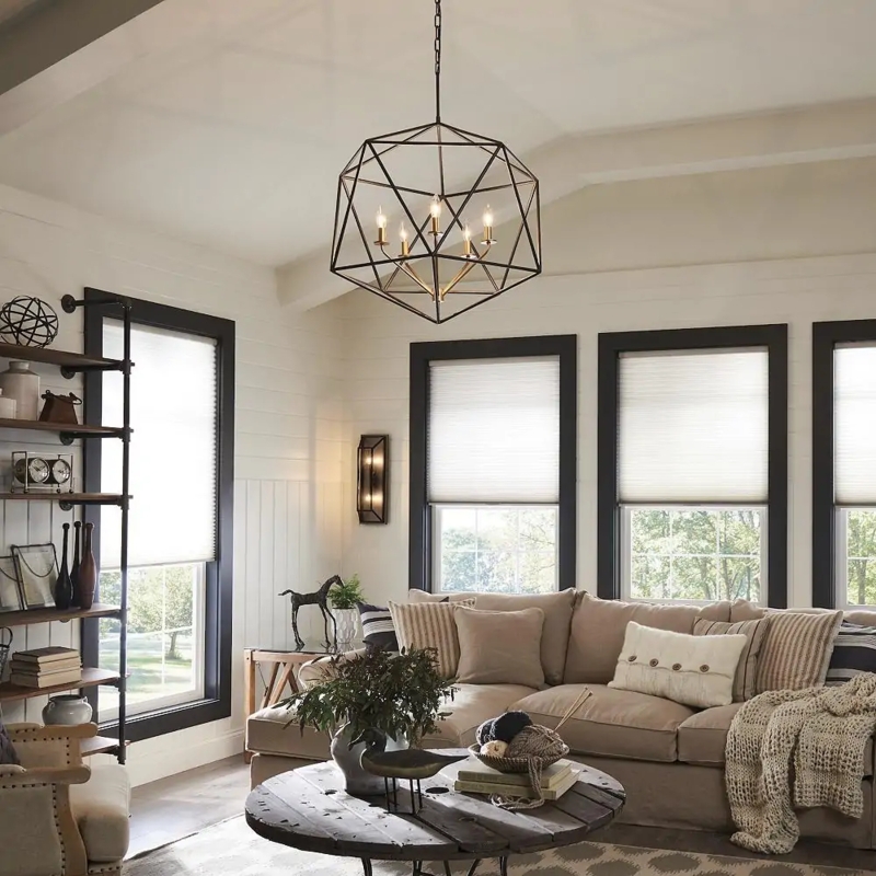 Modern Geometric Chandelier for Vaulted Ceilings