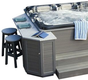 Modern Hot Tub with Safety and Convenience Accessories