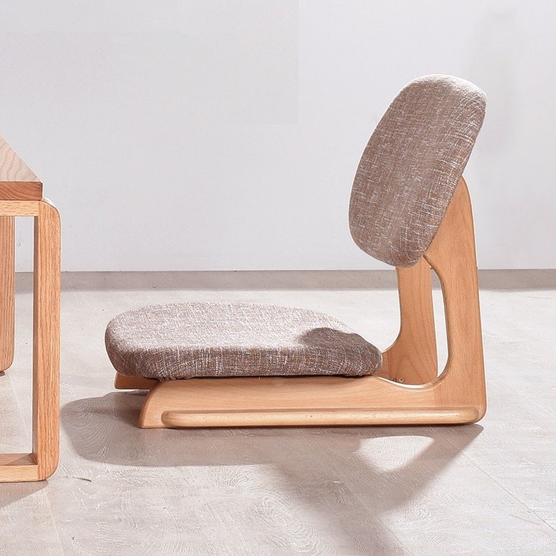 Modern Japanese Zaisu Tatami Floor Chair with Backrest