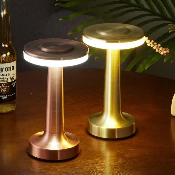 Modern LED Table Lamps with Metallic Finish