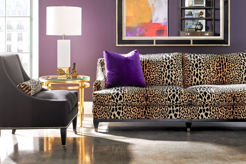 Modern Living Room with Leopard Print Sofa