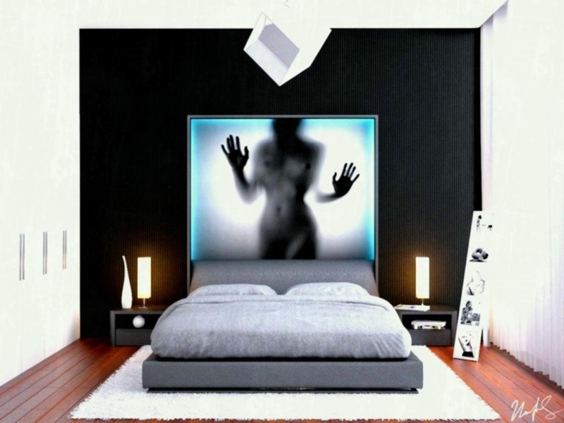 Modern Men's Bedroom with Bold Art and Minimalist Design