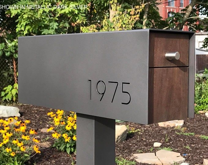 Modern Minimalist Mailbox with Number Cutout