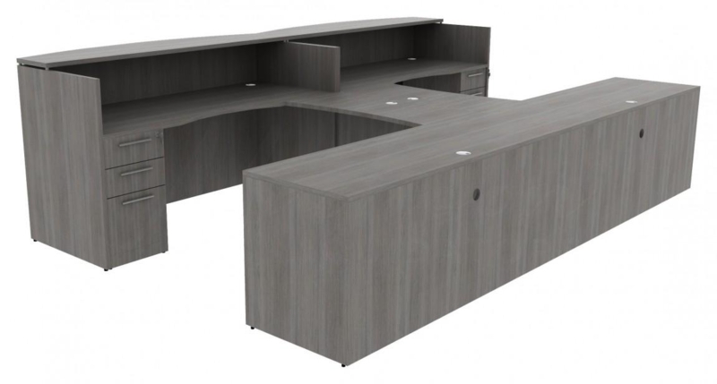 Modern Noce Two-Person Reception Desk Potenza