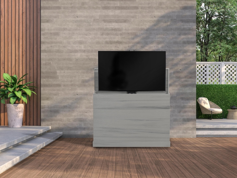 Modern Outdoor TV Stand with Concealed Lift Mechanism