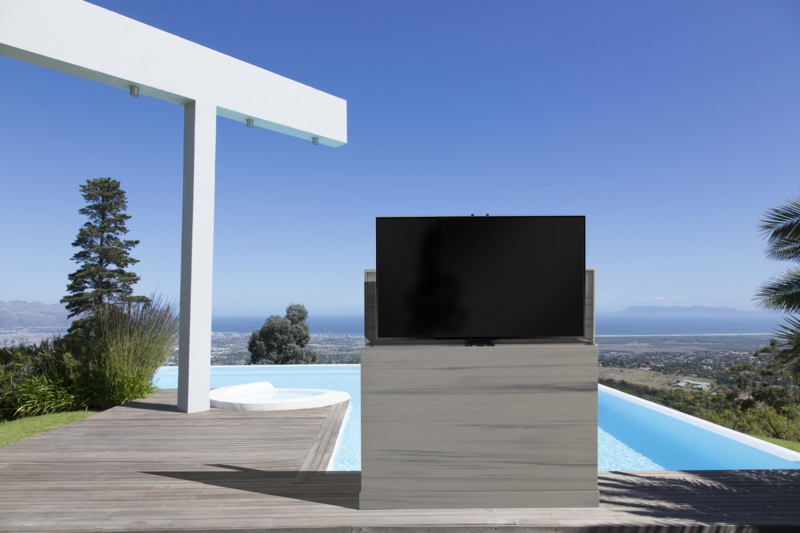Modern Outdoor TV Stand with Lift Cabinet