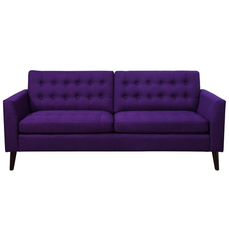 Modern Purple Button Tufted Elegant Sofa