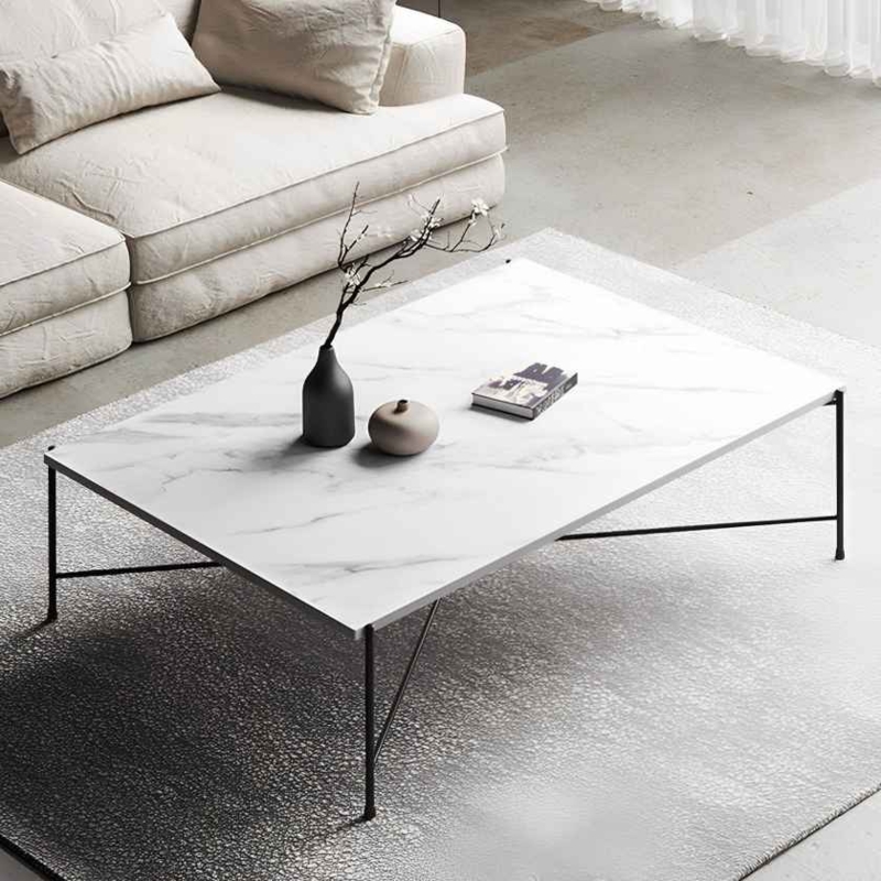 Modern Quartz Marble Coffee Table with Minimalist Design