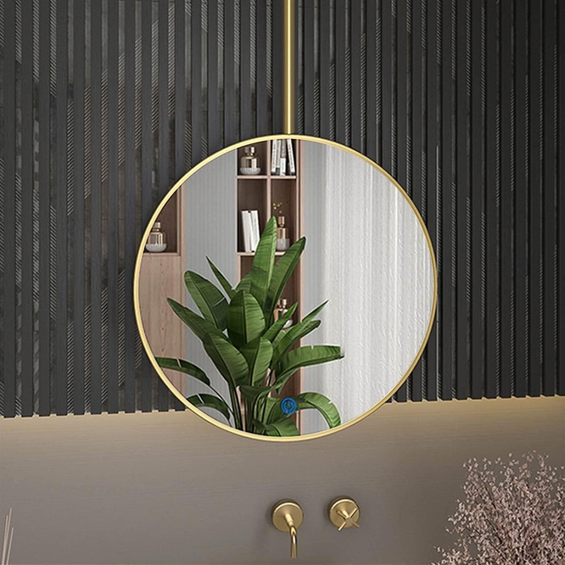 Modern Round Wall Mounted Mirror with Gold Frame