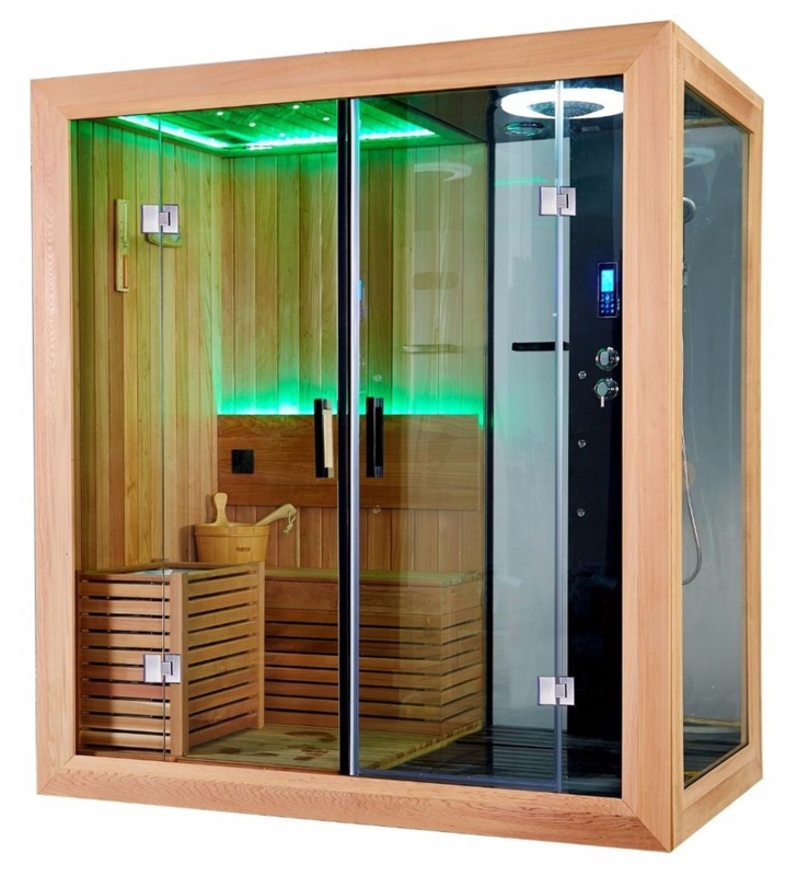 Modern Sauna and Steam Shower Cabin Combo