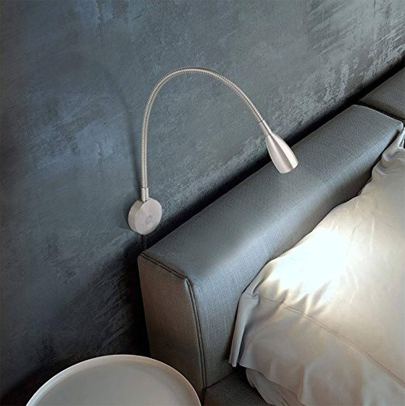 Modern Silver Minimalist Headboard Reading Light