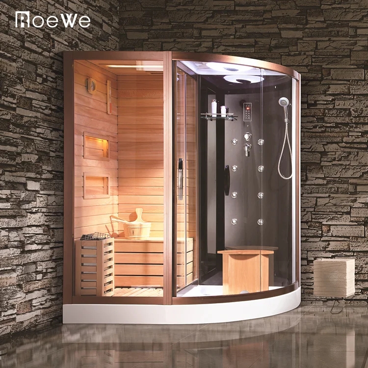 Modern Steam Shower and Sauna Cabin with Wooden Interior
