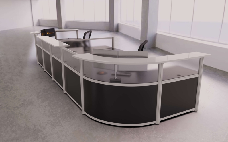 Modern SymmetryFlow Two-Person Small Reception Desk
