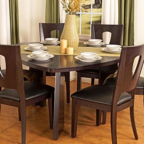 Modern Triangular Dark Wood Dining Table Set