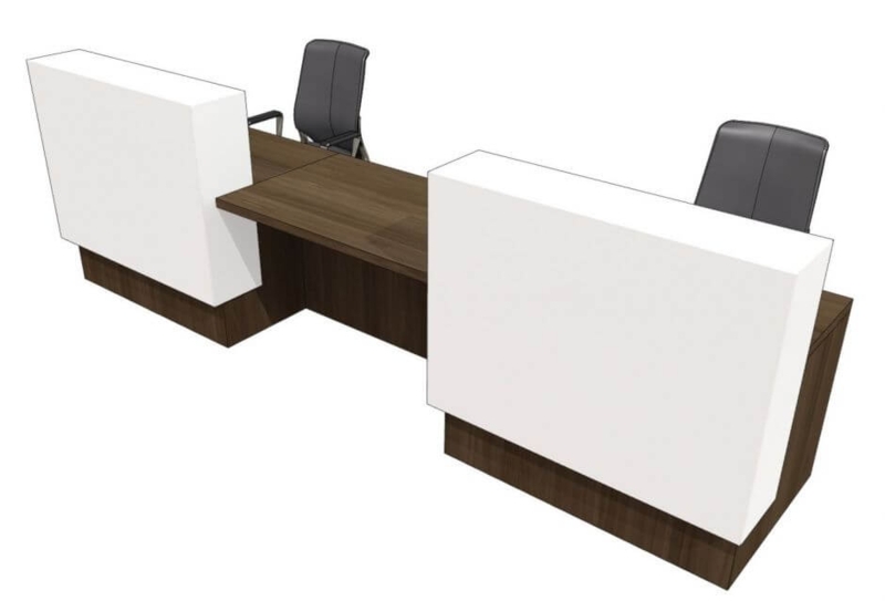 Modern Two-Person Double Reception Desk Design