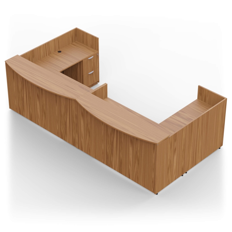 Modern Two-Person Laminate Reception Desk