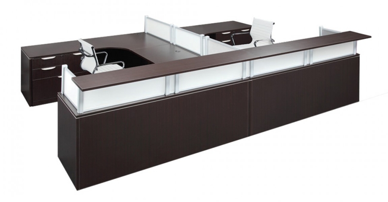 Modern Two-Person Reception Desk with PL Laminate