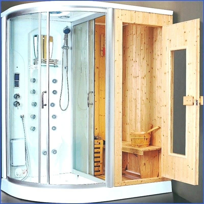 Modern Two-Person Steam Shower and Sauna Combo