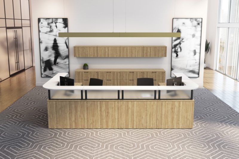 Modern Two-Person U Shaped Reception Desk