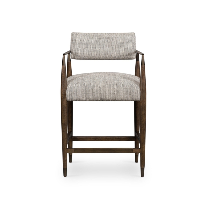 Modern Upholstered Bar Stool with Wooden Frame