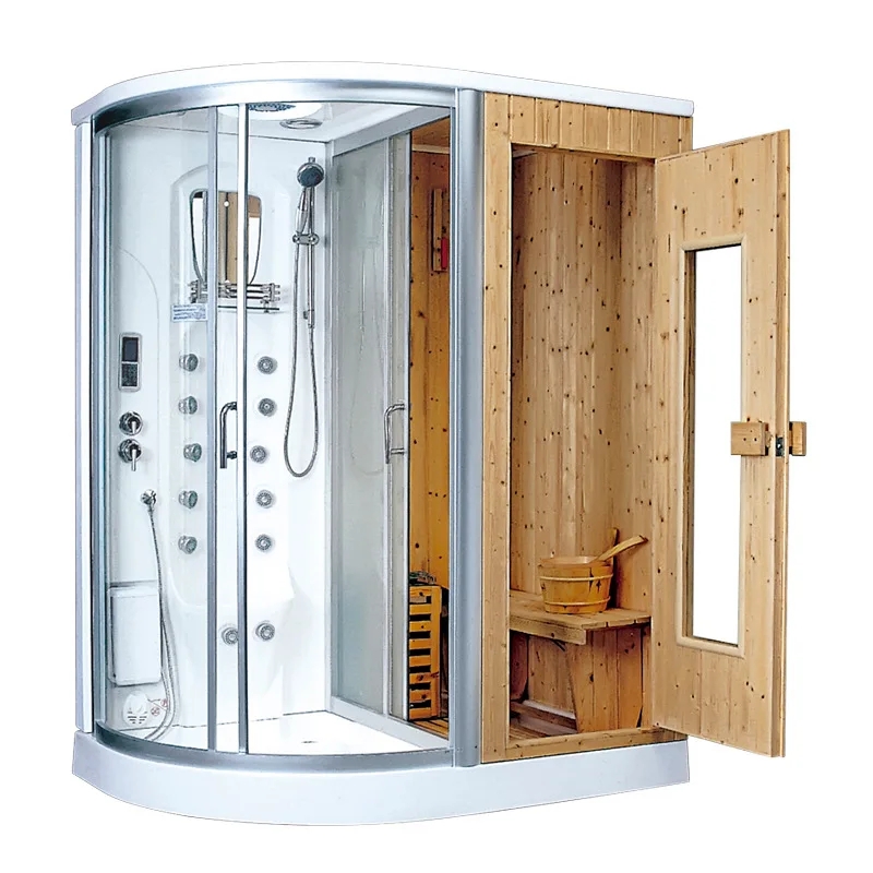 Modern Wet and Dry Sauna Shower Cabin Combo