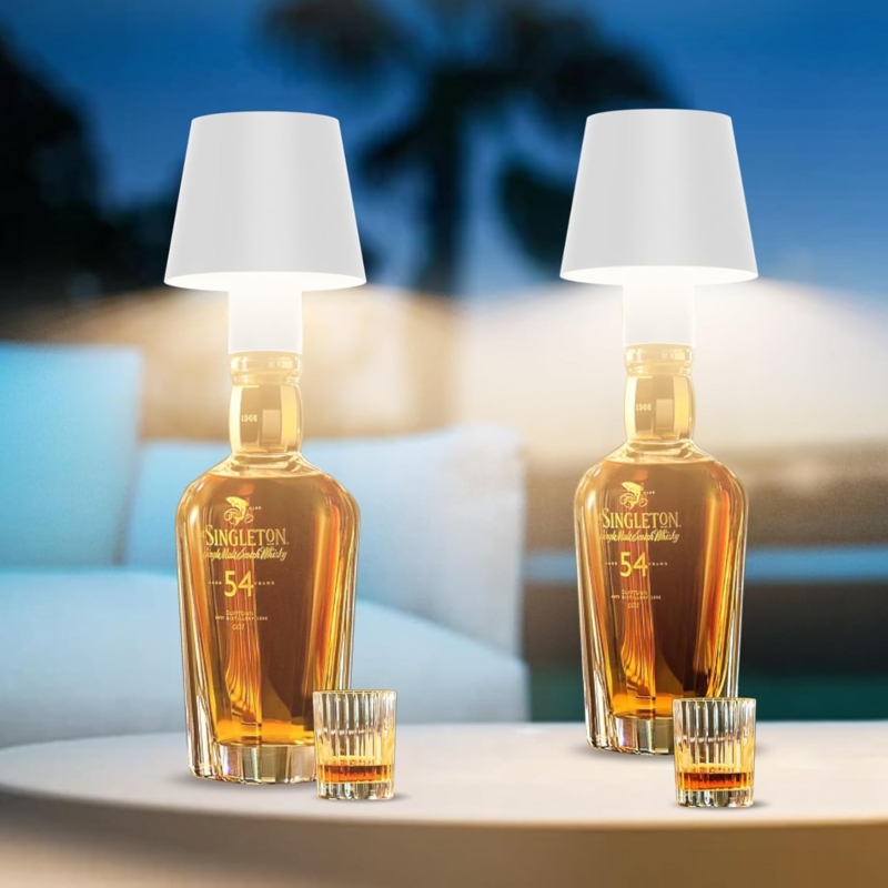 Modern Whiskey Bottle LED Table Lamps with Shades