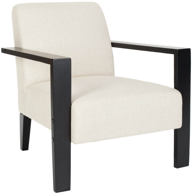 Modern White Accent Chair with Black Frame