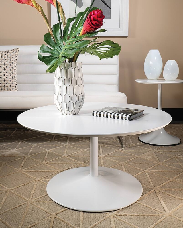Modern White Flower Coffee Table with Sleek Design
