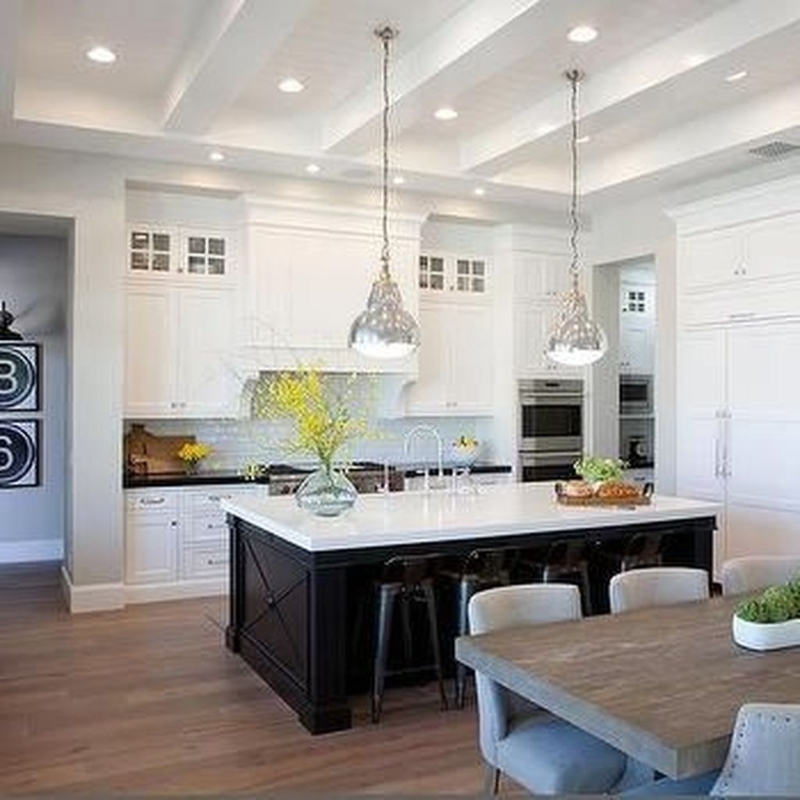 White Kitchens Black Islands