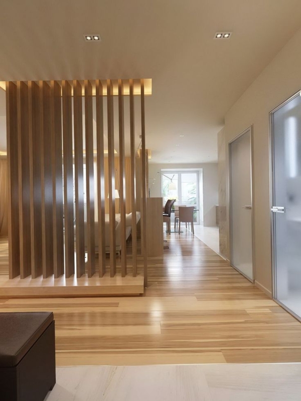 Modern Wooden Floor-to-Ceiling Room Divider