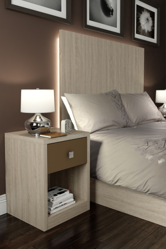 Modern Wooden Headboard with LED Backlighting