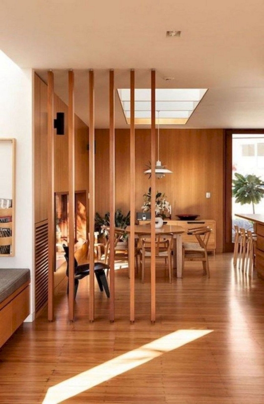 Modern Wooden Slat Living Room Divider Ideas
