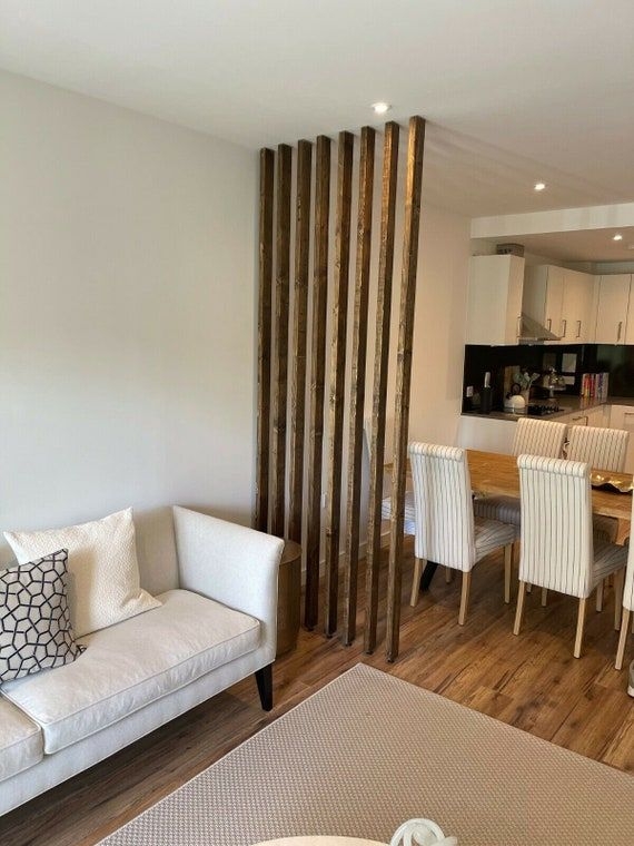 Modern Wooden Slat Room Divider for Open Living Spaces