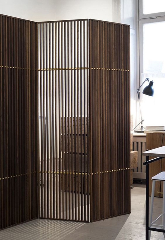 Modern Wooden Slatted Room Divider for Privacy