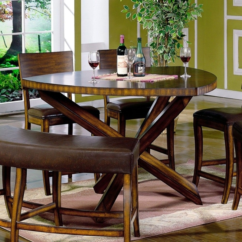 Modern Wooden Triangular Dining Table Set