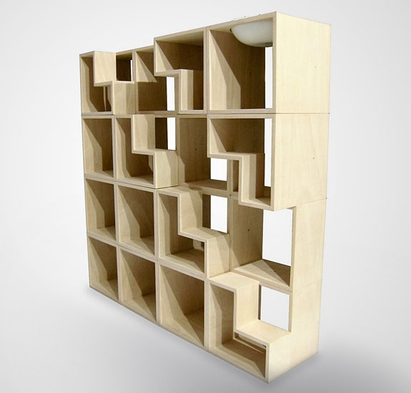 Modular Wooden Cat-Friendly Bookshelf Design