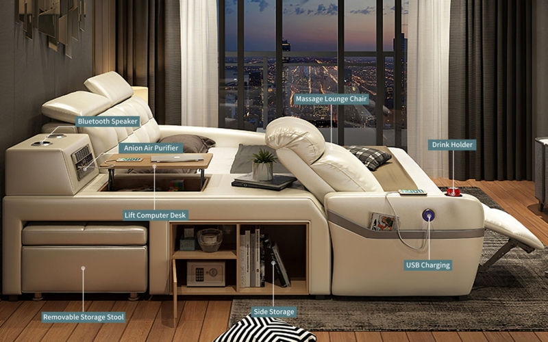 Monica Multifunctional Smart Bed with Storage and Tech