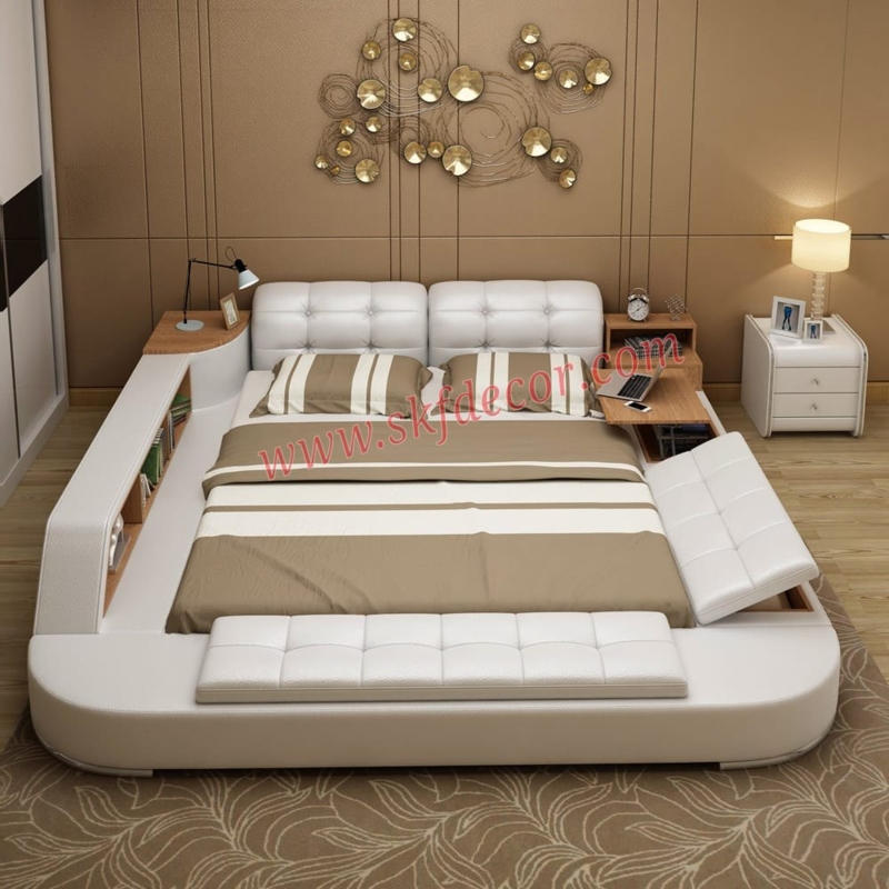 Multicolor Ply wood Multifunctional Smart Trundle King Size Bed, For ...