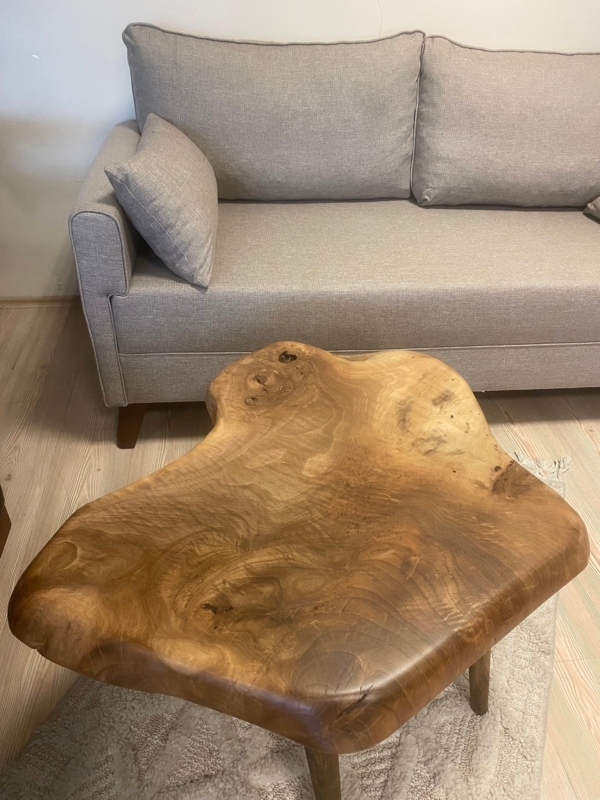 Natural Walnut Wooden Block Coffee Table