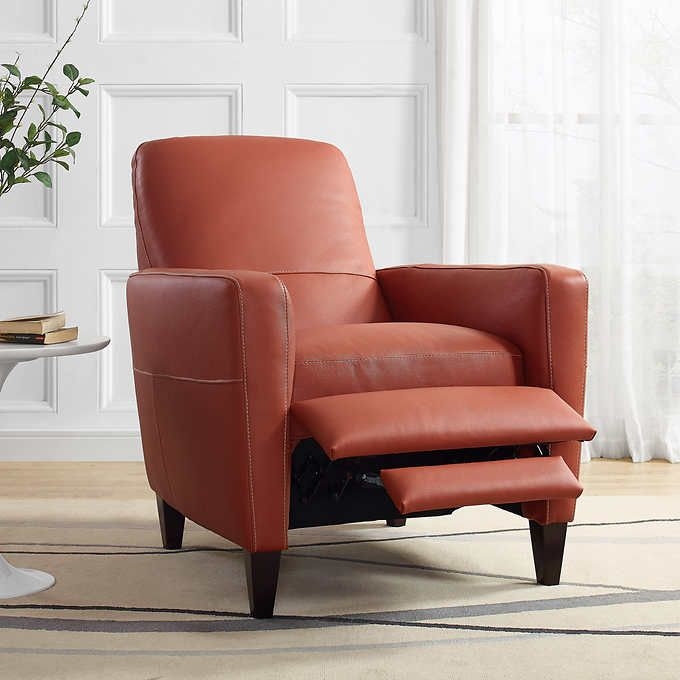 Natuzzi Terracotta Top Grain Leather Recliner | Leather recliner ...