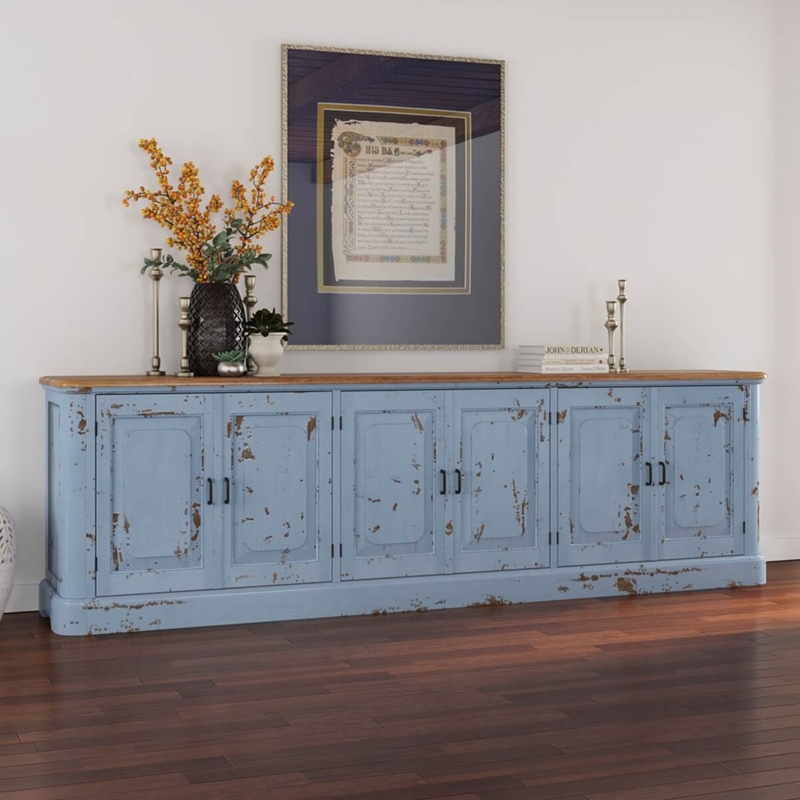 Nauvoo Blue Vintage Mahogany Buffet Sideboard