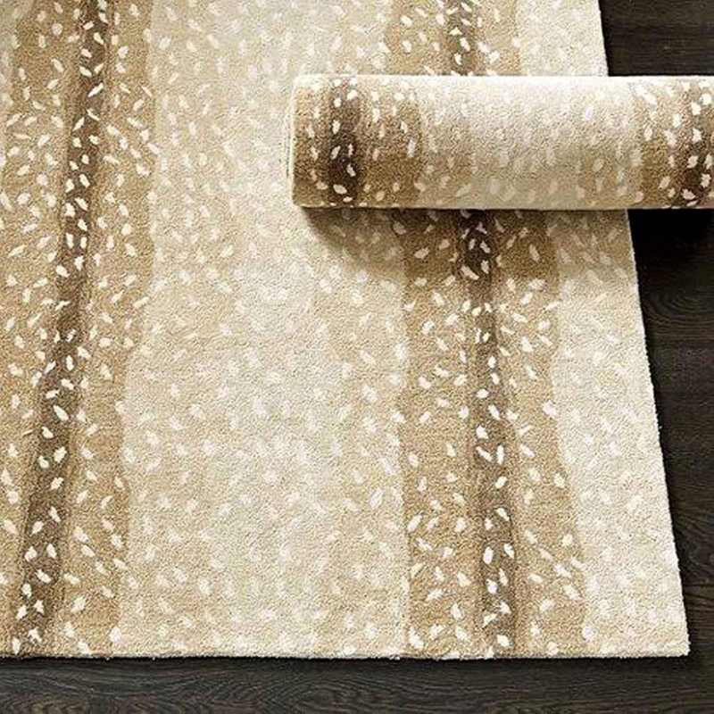 Neutral Toned Antelope Print Contemporary Rug