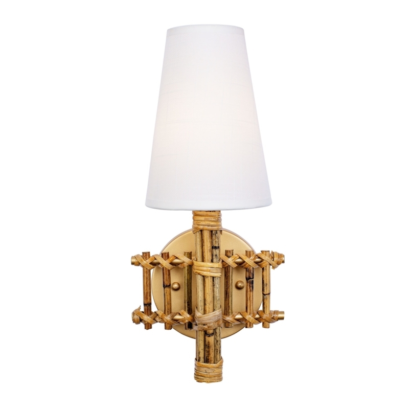 Nevis Coastal Style Rattan Wall Sconce Light