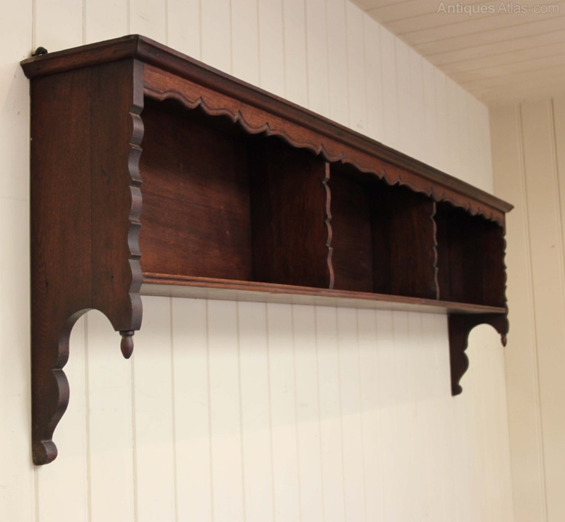Oak Three Section Wall Shelf - Antiques Atlas